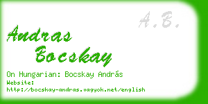 andras bocskay business card